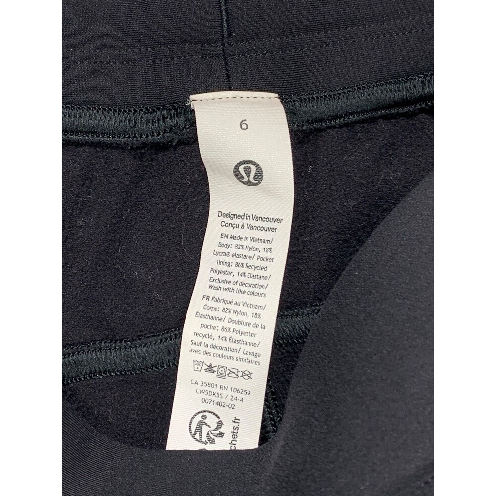 Lululemon Adapted State Jogger High Rise Tech Fleece Pants Black Womens 6 Gym - Picture 2 of 8